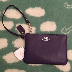 Coach Saffiano Leather Wristlet